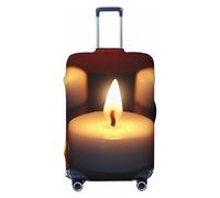 KKLWEGU Candle Luggage Cover Stretch Washable Suitcase Protector Suitcase Cover Anti-Scratch Luggage Sleeve Elastic Suitcase Case Protector Baggage Cover Fits 18-32 Inch, Black, M
