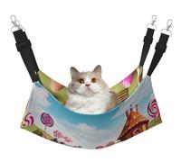 KKLWEGU Candy Beautiful Land Cat Hammock Summer Breathable Hanging Pet Cage Hammock Bed Adjustable Soft Sleeping Hammock for Cats Small Dogs Rabbits Medium