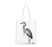 KKLWEGU Canvas Tote Bag For Women, Large Shoulder Bags Long-Beaked Heron Shopping Bag With Pockets Cute Reusable Grocery Bags