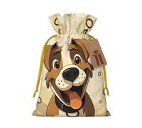 KKLWEGU Cartoon Dog Bone Christmas Drawstring Gift Bags Reusable Christmas Wrapping Bag W/Tags 4.7x6.9 Inch Xmas Treat Pouch Goody Bags Candy Treat Bag For Xmas Holiday Presents Party Favor
