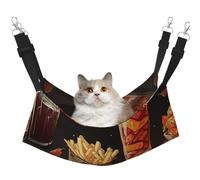 KKLWEGU Chicken Leg Burger Drink Cat Hammock Summer Breathable Hanging Pet Cage Hammock Bed Adjustable Soft Sleeping Hammock for Cats Small Dogs Rabbits Large