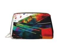 KKLWEGU Colorful Piano Keyboard Music Leather Makeup Bag Waterproof Cosmetic Bag Organizer Small Make Up Zipper Pouch Portable Travel Toiletry Bag For Women Girls, Gold, One Size