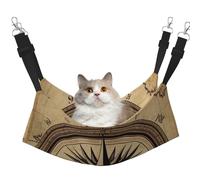 KKLWEGU Compass Wind Road Map Cat Hammock Summer Breathable Hanging Pet Cage Hammock Bed Adjustable Soft Sleeping Hammock for Cats Small Dogs Rabbits Large