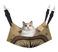 KKLWEGU Compass Wind Road Map Cat Hammock Summer Breathable Hanging Pet Cage Hammock Bed Adjustable Soft Sleeping Hammock for Cats Small Dogs Rabbits Large