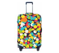 KKLWEGU Confetti Bright Pattern Luggage Cover Stretch Washable Suitcase Protector Suitcase Cover Anti-Scratch Luggage Sleeve Elastic Suitcase Case Protector Baggage Cover Fits 18-32 Inch, Black, S