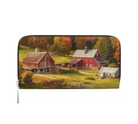 KKLWEGU Country Farm Women'S Wallet Zip Around Travel Leather Wallet Card Holder Clucth Purse Gift For Women Ladies