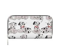 KKLWEGU Cute Dalmatian Women'S Wallet Zip Around Travel Leather Wallet Card Holder Clucth Purse Gift For Women Ladies