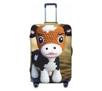 KKLWEGU Cute Little Cow Calf Pattern Luggage Cover Stretch Washable Suitcase Protector Suitcase Cover Anti-Scratch Luggage Sleeve Elastic Suitcase Case Protector Baggage Cover Fits 18-32 Inch, Black