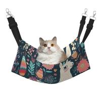 KKLWEGU Cute Llama Floral Cat Hammock Summer Breathable Hanging Pet Cage Hammock Bed Adjustable Soft Sleeping Hammock for Cats Small Dogs Rabbits Medium