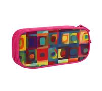 KKLWEGU Cute Pencil Case Large Capacity Pencil Bag For Women Men Pen Pounch | Abstract Art Squares Pen Holder Pencil Boxbox Cosmetic Makeup Bag Desk Organizer For Home Office Supplies