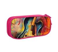 KKLWEGU Cute Pencil Case Large Capacity Pencil Bag For Women Men Pen Pounch | Abstract Watercolor Guitar Pen Holder Pencil Boxbox Cosmetic Makeup Bag Desk Organizer For Home Office Supplies