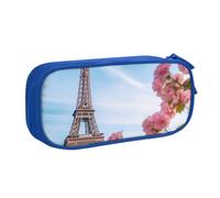 KKLWEGU Cute Pencil Case Large Capacity Pencil Bag For Women Men Pen Pounch | Paris Eiffel Tower With Flowers Pen Holder Pencil Boxbox Cosmetic Makeup Bag Desk Organizer For Home Office Supplies