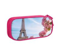 KKLWEGU Cute Pencil Case Large Capacity Pencil Bag For Women Men Pen Pounch | Paris Eiffel Tower With Flowers Pen Holder Pencil Boxbox Cosmetic Makeup Bag Desk Organizer For Home Office Supplies