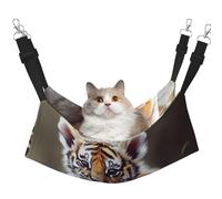 KKLWEGU Cute Tiger Cat Hammock Summer Breathable Hanging Pet Cage Hammock Bed Adjustable Soft Sleeping Hammock for Cats Small Dogs Rabbits Large
