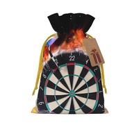 KKLWEGU Dart Board Christmas Drawstring Gift Bags Reusable Christmas Wrapping Bag W/Tags 4.7x6.9 Inch Xmas Treat Pouch Goody Bags Candy Treat Bag For Xmas Holiday Presents Party Favor