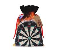 KKLWEGU Dart Board Christmas Drawstring Gift Bags Reusable Christmas Wrapping Bag W/Tags 8.3x11.8 Inch Xmas Treat Pouch Goody Bags Candy Treat Bag For Xmas Holiday Presents Party Favor