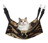 KKLWEGU Dinosaur Skeleton Print Cat Hammock Summer Breathable Hanging Pet Cage Hammock Bed Adjustable Soft Sleeping Hammock for Cats Small Dogs Rabbits Medium