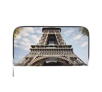 KKLWEGU Eiffel Tower French Paris Monument Women'S Wallet Zip Around Travel Leather Wallet Card Holder Clucth Purse Gift For Women Ladies