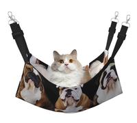 KKLWEGU English Bulldogs Cat Hammock Summer Breathable Hanging Pet Cage Hammock Bed Adjustable Soft Sleeping Hammock for Cats Small Dogs Rabbits Large
