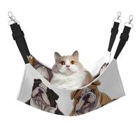 KKLWEGU English Bulldogs Cat Hammock Summer Breathable Hanging Pet Cage Hammock Bed Adjustable Soft Sleeping Hammock for Cats Small Dogs Rabbits Medium