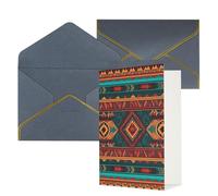 KKLWEGU Ethnic Geometric Pattern Greeting Card with Envelopes Thinking of You Card Happy Birthday Wedding Invitation Blank Note Cards for All Occasions 4x6