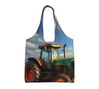 KKLWEGU Fantasy Farm Tractor Large Tote Bag For Women, Heavy Duty Foldable Shopping Tote Bag Shoulder Bag For Work Beach Travel