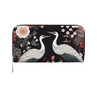 KKLWEGU Flying Birds Crane Heron Women'S Wallet Zip Around Travel Leather Wallet Card Holder Clucth Purse Gift For Women Ladies