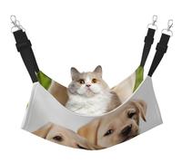 KKLWEGU Funny Labrador Puppy Dog Cat Hammock Summer Breathable Hanging Pet Cage Hammock Bed Adjustable Soft Sleeping Hammock for Cats Small Dogs Rabbits Medium