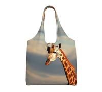 KKLWEGU Giraffe Animals Of Africa Large Tote Bag For Women, Heavy Duty Foldable Shopping Tote Bag Shoulder Bag For Work Beach Travel