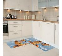 KKLWEGU Giraffe Kitchen Rugs Sets of 2,Non Slip Soft Kitchen Mats Thick Washable Kitchen Runner Rugs Comfort Standing Desk Mat for Kitchen, Sink, Office, Laundry 17"X47"+17"X29"