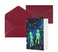 KKLWEGU Glow in The Dark Greeting Card with Envelopes Thinking of You Card Happy Birthday Wedding Invitation Blank Note Cards for All Occasions 4x6