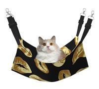 KKLWEGU Gold Lips Cat Hammock Summer Breathable Hanging Pet Cage Hammock Bed Adjustable Soft Sleeping Hammock for Cats Small Dogs Rabbits Medium