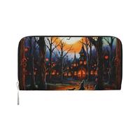 KKLWEGU Halloween Party Women'S Wallet Zip Around Travel Leather Wallet Card Holder Clucth Purse Gift For Women Ladies