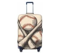KKLWEGU Hand Drawn Baseball Bats And Ball Luggage Cover Stretch Washable Suitcase Protector Suitcase Cover Anti-Scratch Luggage Sleeve Elastic Suitcase Case Protector Baggage Cover Fits 18-32 Inch