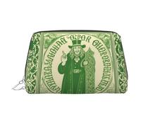 KKLWEGU Irish Blessing St Patrick'S Day Leather Makeup Bag Waterproof Cosmetic Bag Organizer Small Make Up Zipper Pouch Portable Travel Toiletry Bag For Women Girls, Silver, One size