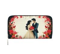 KKLWEGU Just Married Women'S Wallet Zip Around Travel Leather Wallet Card Holder Clucth Purse Gift For Women Ladies