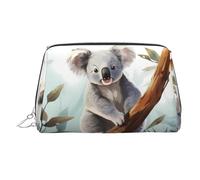 KKLWEGU Koala And Butterfly Leather Makeup Bag Waterproof Cosmetic Bag Organizer Small Make Up Zipper Pouch Portable Travel Toiletry Bag For Women Girls, Silver, One size
