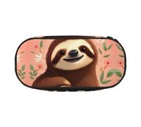 KKLWEGU Large Pencil Pen Case Portable Cute Pencil Pouch Bag With Double Zipper Pen Holder Box Organizer You Are Awesome Sloth Makeup Bag For Women Men