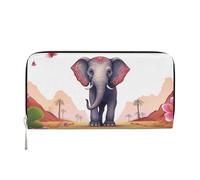 KKLWEGU Lucky Elephant Women'S Wallet Zip Around Travel Leather Wallet Card Holder Clucth Purse Gift For Women Ladies