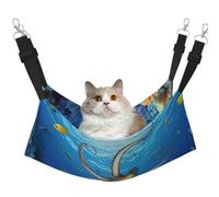 KKLWEGU Marine Biology Cat Hammock Summer Breathable Hanging Pet Cage Hammock Bed Adjustable Soft Sleeping Hammock for Cats Small Dogs Rabbits Medium