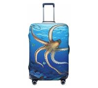 KKLWEGU Marine Biology Luggage Cover Stretch Washable Suitcase Protector Suitcase Cover Anti-Scratch Luggage Sleeve Elastic Suitcase Case Protector Baggage Cover Fits 18-32 Inch, Black, M