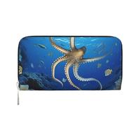 KKLWEGU Marine Biology Women'S Wallet Zip Around Travel Leather Wallet Card Holder Clucth Purse Gift For Women Ladies