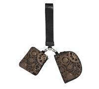 KKLWEGU Mini Zip Wristlet Wallets,Dual Pouch Keychain Wallet Steampunk Mechanical Gears Key Chain Coin Purse Small Wallets For Women Steampunk Mechanical Gears Sports Wristlet Pouch