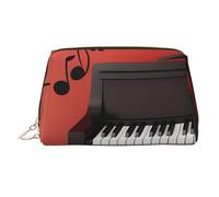 KKLWEGU Music Note Piano Leather Makeup Bag Waterproof Cosmetic Bag Organizer Small Make Up Zipper Pouch Portable Travel Toiletry Bag For Women Girls, Gold, One Size