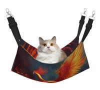 KKLWEGU Orange Red Phoenix Cat Hammock Summer Breathable Hanging Pet Cage Hammock Bed Adjustable Soft Sleeping Hammock for Cats Small Dogs Rabbits Large