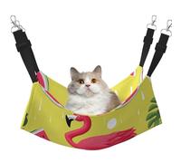 KKLWEGU Pink Flamingo and Watermelon Cat Hammock Summer Breathable Hanging Pet Cage Hammock Bed Adjustable Soft Sleeping Hammock for Cats Small Dogs Rabbits Medium