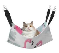 KKLWEGU Pink Flamingo Cat Hammock Summer Breathable Hanging Pet Cage Hammock Bed Adjustable Soft Sleeping Hammock for Cats Small Dogs Rabbits Medium