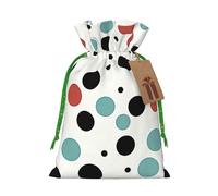 KKLWEGU Polka Dot Christmas Drawstring Gift Bags Reusable Christmas Wrapping Bag W/Tags 8.3x11.8 Inch Xmas Treat Pouch Goody Bags Candy Treat Bag For Xmas Holiday Presents Party Favor