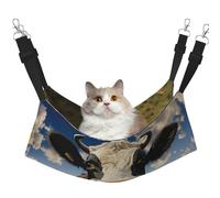 KKLWEGU Prairie Cow Cat Hammock Summer Breathable Hanging Pet Cage Hammock Bed Adjustable Soft Sleeping Hammock for Cats Small Dogs Rabbits Medium