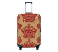 KKLWEGU Red Crown Luggage Cover Stretch Washable Suitcase Protector Suitcase Cover Anti-Scratch Luggage Sleeve Elastic Suitcase Case Protector Baggage Cover Fits 18-32 Inch, Black, M